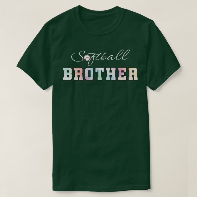 T-shirt Tie Dye Softball Brother Softball Sport (Design devant)