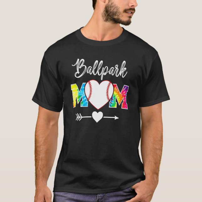 T-shirt Tie Dye Softball Maman's Day Ballpark Mama H (Devant)