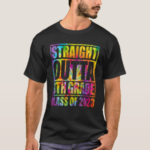 T-shirt Tie Dye Straight Outta 8e Grade Boy 2023 Graduat