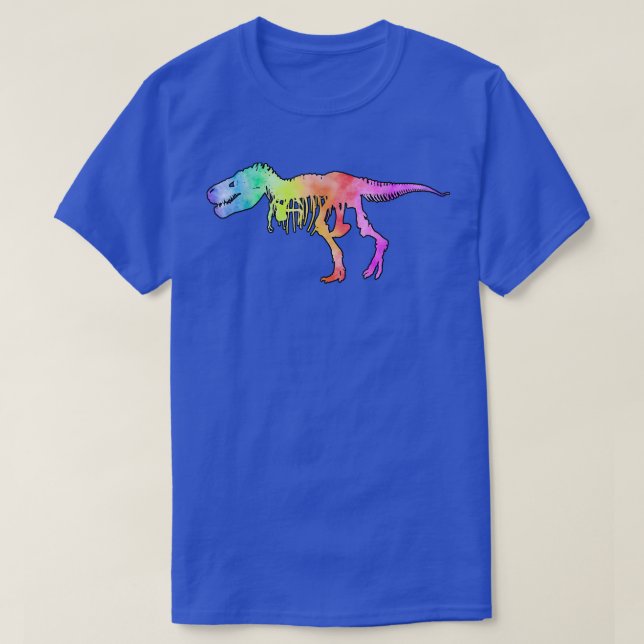 T-shirt Tie Dye TRe Skeleton Dino, Dinosaure  (Design devant)