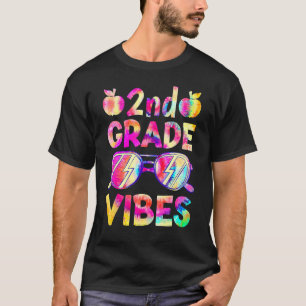 T-shirt Tie Dye Vibes de 2e année Enseignant Premier Jour 