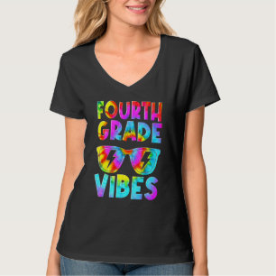 T-shirt Tie Dye Vibes De 4e Année Professeur Étudiant Reto