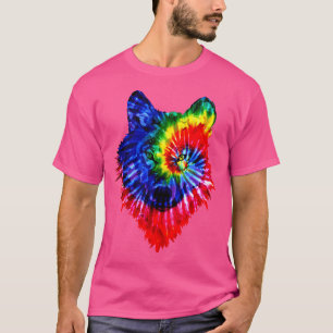 T-shirt Tie Dye Wolf Wild Animal Wolves Coloré Fun Wild