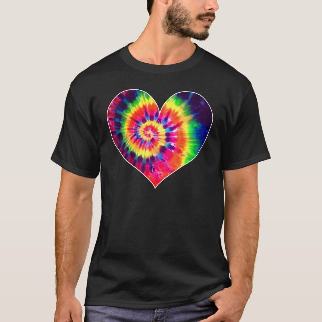 T-shirt Tie Dyed Valentine's Day Shirt Cute Tye Dye Heart (Devant)
