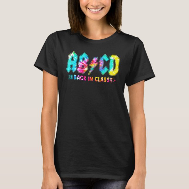 T-shirt Tiedye Abcd Éclair Dos En Classe Enseignant  (Devant)