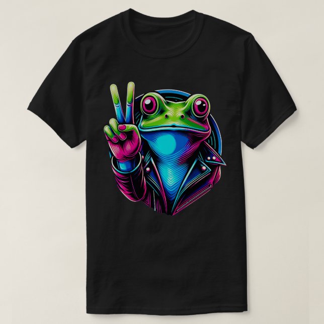 T-shirt TieDye Cool grenouille Hippie 3 (Design devant)