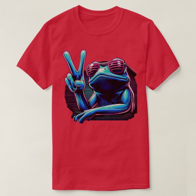 T-shirt TieDye Cool grenouille Hippie 4 (Design devant)