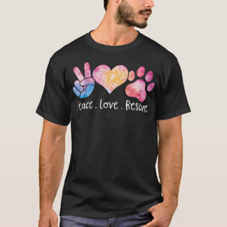 T-shirt Tiedye Patte de Chien Paix Amour Sauvetage