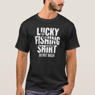 T-shirt Tige de pêche drôle de pêche chanceuse ne pas lave