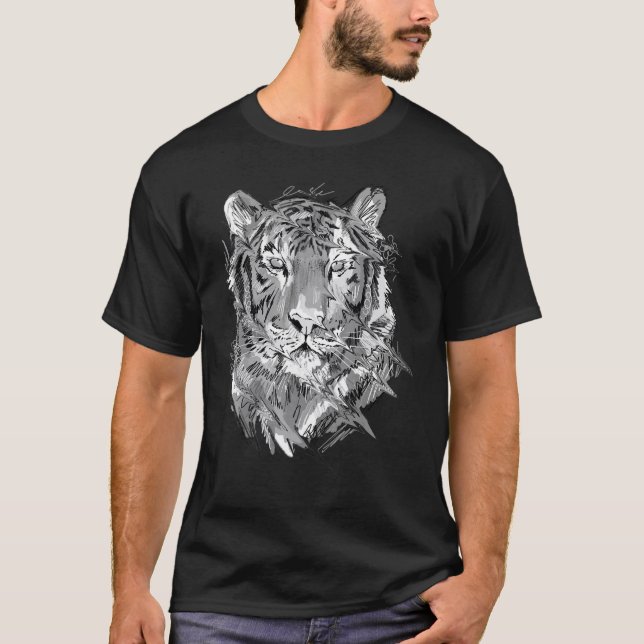 T-shirt Tiger Animal Art Animal Lovers (Devant)