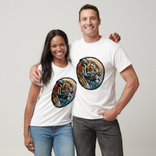 T-shirt Tiger Animal Portrait Vitrail Faune Gratuite