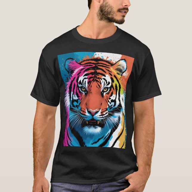 T-shirt Tiger Art Hommes Bella+Canvas (Devant)