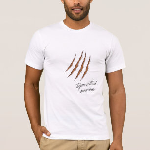 T-shirt Tiger Attaque Survivor Scraches peau foncée