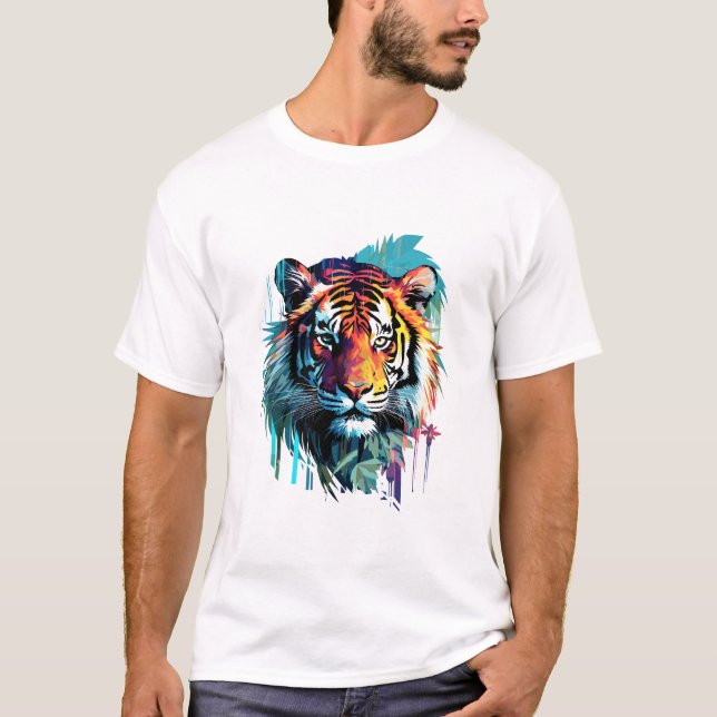 T-shirt Tiger Bête Animal Monde Predator Nature sauvage Ar (Devant)