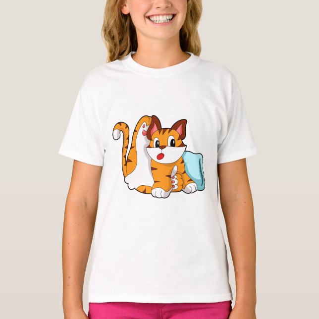 T-shirt Tiger chat avec Coussin (Devant)