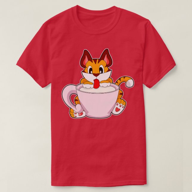 T-shirt Tiger chat avec la coupe de lait (Design devant)