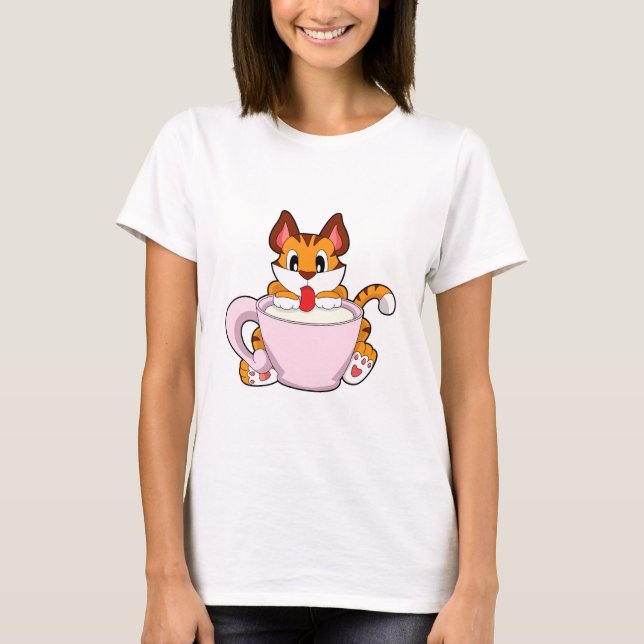 T-shirt Tiger chat avec la coupe de lait.PNG (Devant)