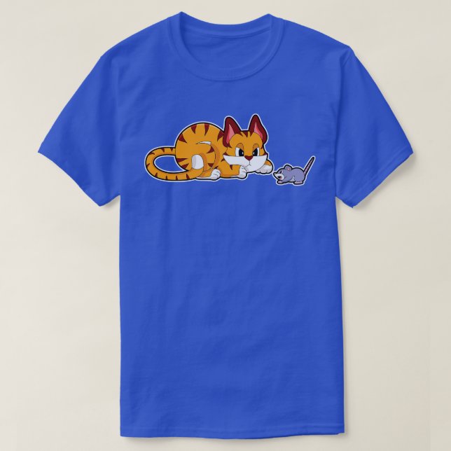 T-shirt Tiger chat avec souris (Design devant)