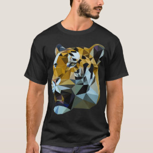 T-shirt Tiger Chat basse Poly Design artistique