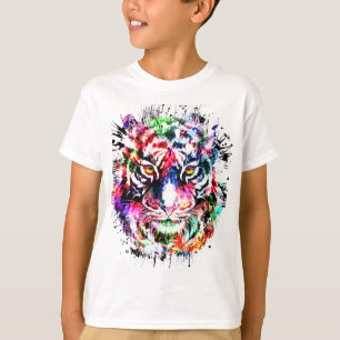 T-shirt Tiger   Chemise de tigre colorée