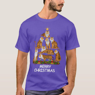 T-shirt Tiger Christmasree Joyeux ami de Noël