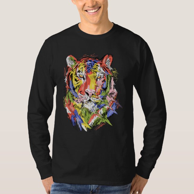 T-shirt Tiger colourful art animal lovers artwork (Devant)