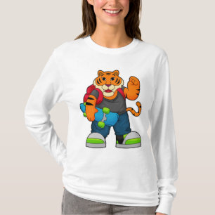 T-shirt Tiger comme patineur avec skateboard