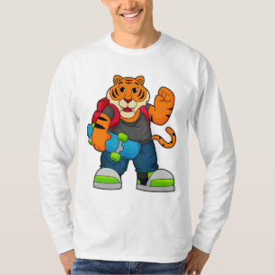 T-shirt Tiger comme patineur avec skateboard