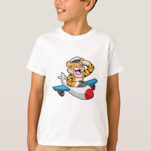 T-shirt Tiger comme pilote dans l'avion