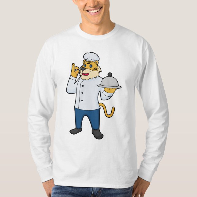 T-shirt Tiger Cook Chef hat Platter (Devant)