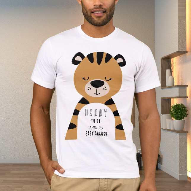 T-shirt Tiger Daddy To Be Neutral Baby Shower  (Créateur téléchargé)