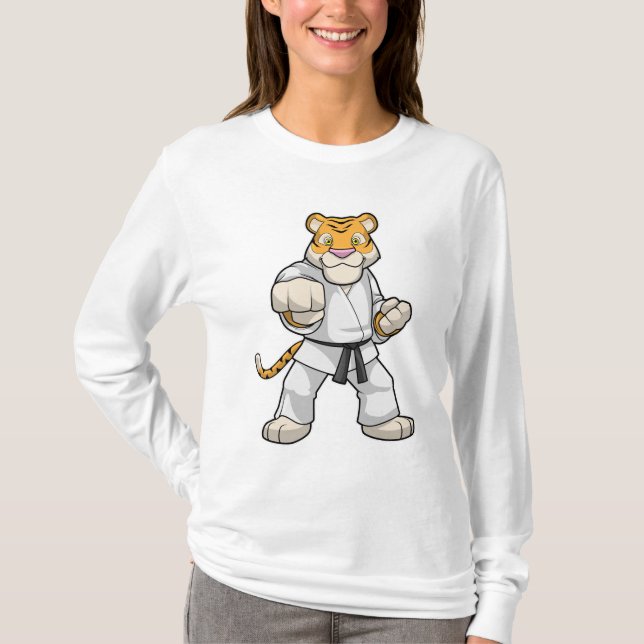 T-shirt Tiger dans les arts martiaux Karate (Devant)