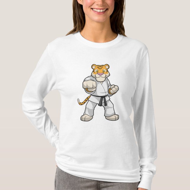 T-shirt Tiger dans les arts martiaux Karate (Devant)