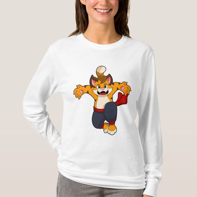 T-shirt Tiger dans les arts martiaux Karate (Devant)