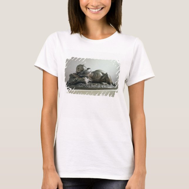 T-shirt Tiger devouring an alligator, 1832 (bronze) (Devant)