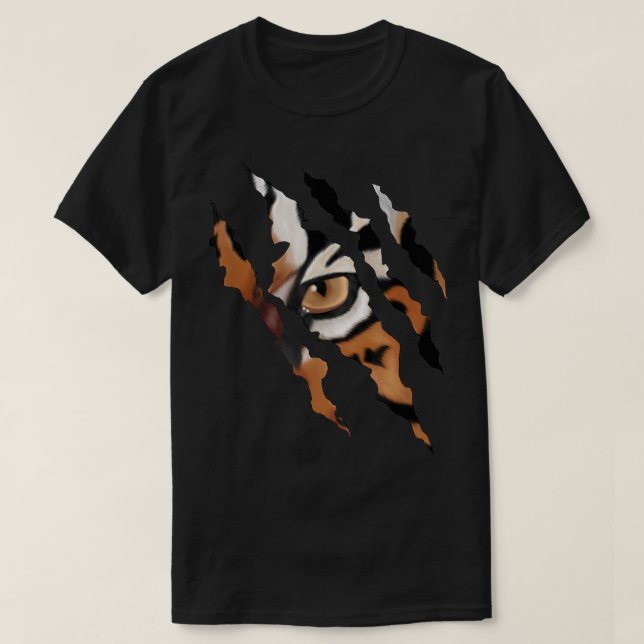 T-shirt Tiger Eye Scratch Claw Design (Design devant)