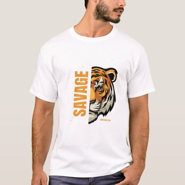 T-shirt Tiger Eyes Full Of Fire (Devant)