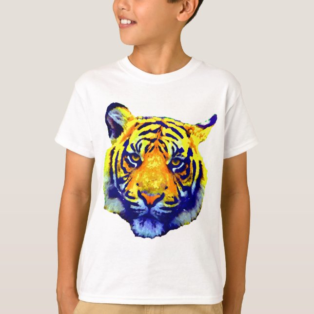 T-shirt Tiger Eyes Pop Art (Devant)