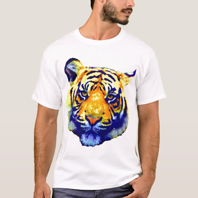 T-shirt Tiger Eyes Pop Art (Devant)