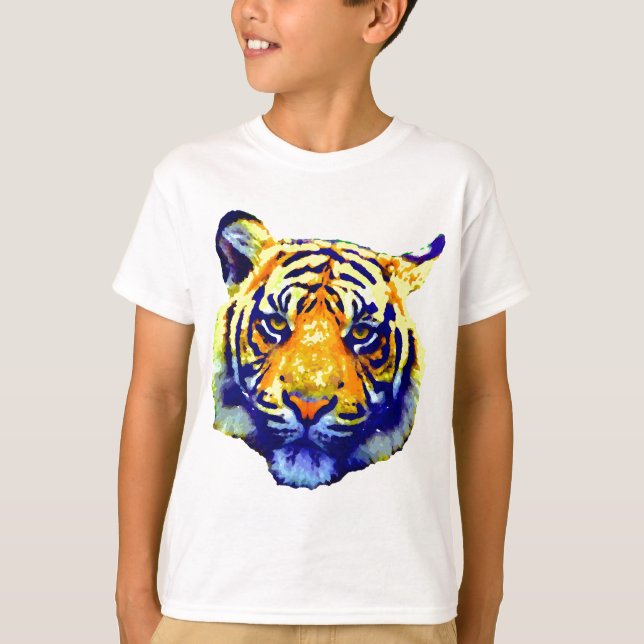 T-shirt Tiger Eyes Pop Art (Devant)