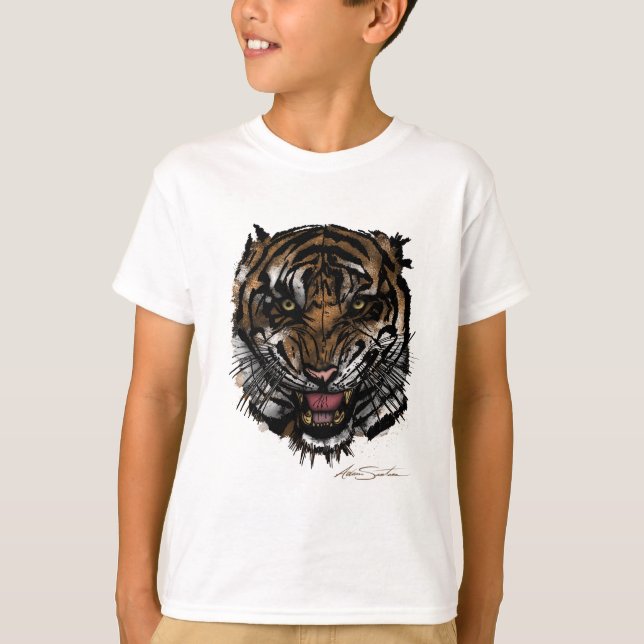 T-shirt Tiger face (conception de signature) (Devant)