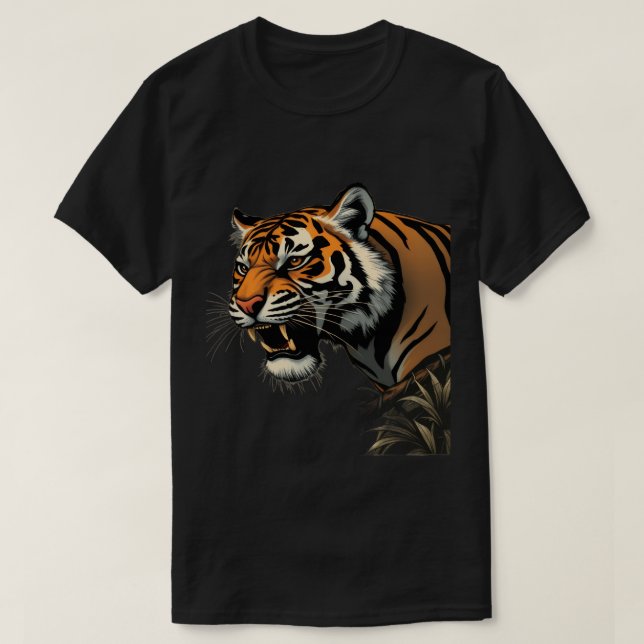 T-shirt Tiger Face Graphic Tees Men Women Boys Girls T-Shi (Design devant)