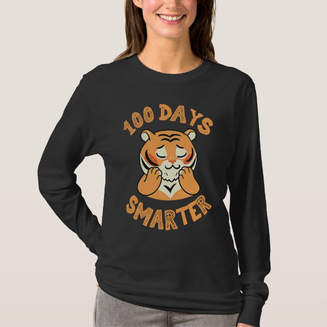 T-shirt tiger for 100th day of school 100 days smarter (Devant)