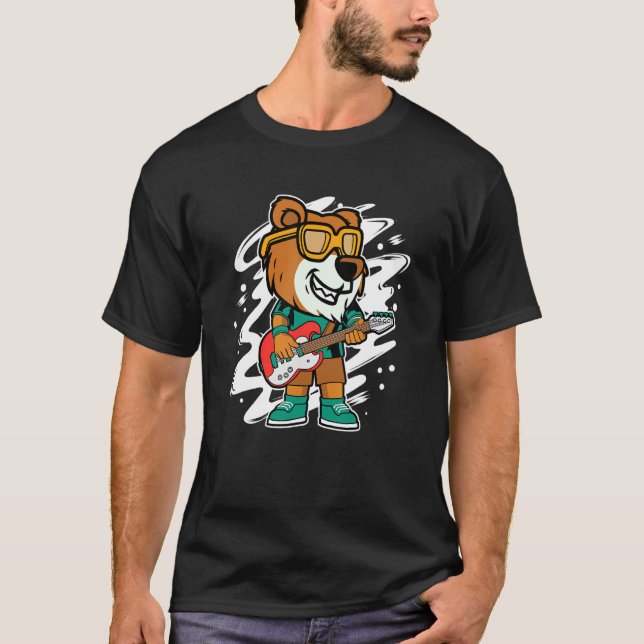 T-shirt Tiger Guitariste Cool Guitare Guitariste Electriqu (Devant)
