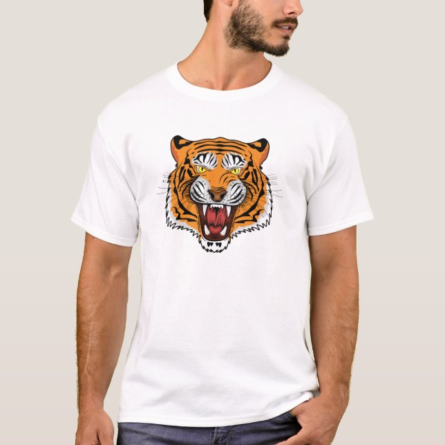 T-shirt Tiger Head Design-24327 (Devant)