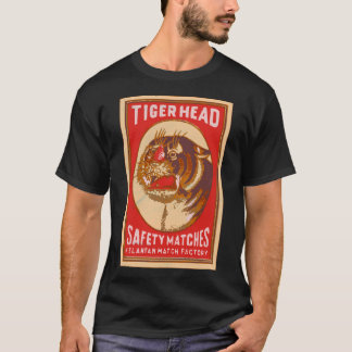 T-shirt Tiger Head Indien Vintage Matchbox Art