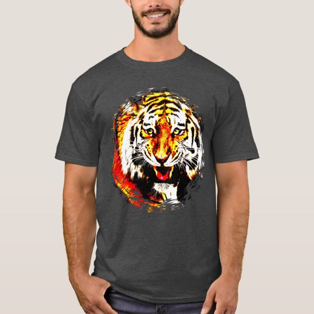 T-shirt Tiger Head Moderne Elégant Modèle tendance (Devant)