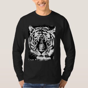 T-shirt Tiger Head Pop Art Élégant Modèle moderne basique