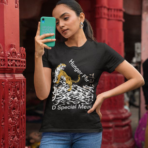 T-shirt Tiger La Faim Pour Le Repas Spécial Sur Les Femmes