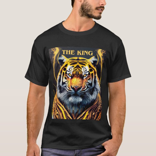 T-shirt Tiger Le Roi Jaune doré et Noir (Devant)